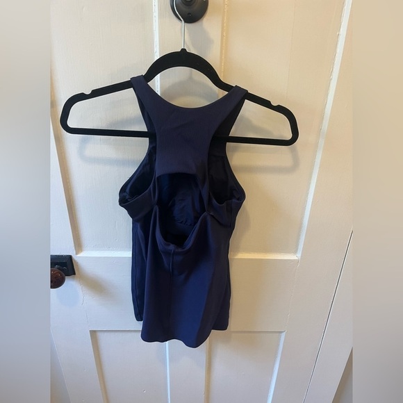 Athleta Intensity Support Tank Top Back Cut Out Navy Blue XS - Picture 7 of 8